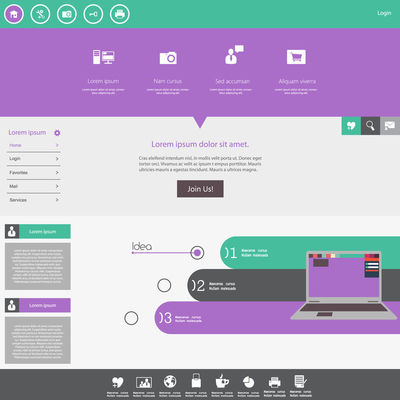 創(chuàng)意網(wǎng)站模板設(shè)計(jì)-網(wǎng)站和移動(dòng)網(wǎng)站開(kāi)發(fā)中網(wǎng)頁(yè)設(shè)計(jì)的向量圖概念-易于編輯和定制